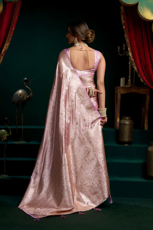 Purple Woven Satin Silk Saree (ACB2271)
