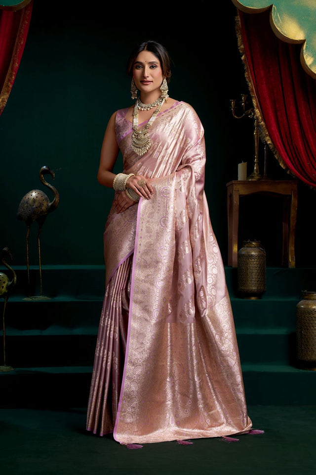 Purple Woven Satin Silk Saree (ACB2271)