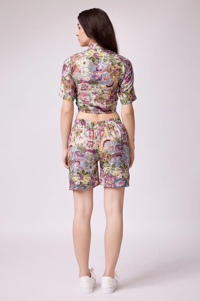 Multi Color Cotton Blend Printed Co-Ord Set (ACY6771)