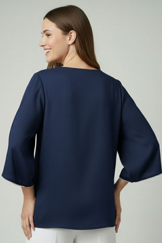Blue Solid Silk Short Kurti (ACY8198)