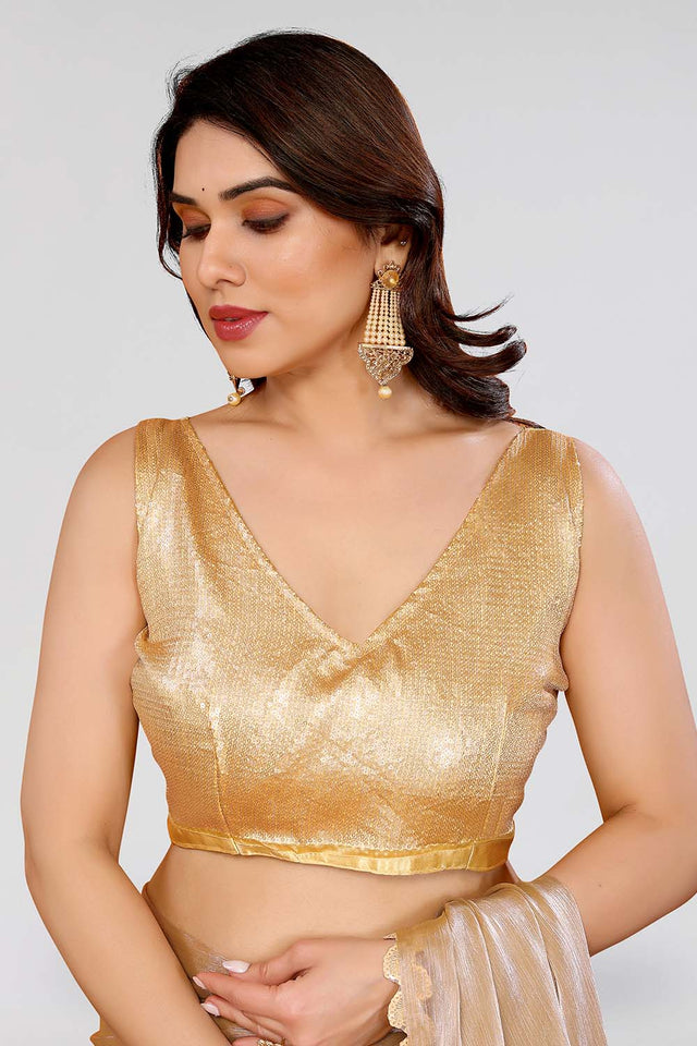 Beige Sequin with Embroidered Satin Saree