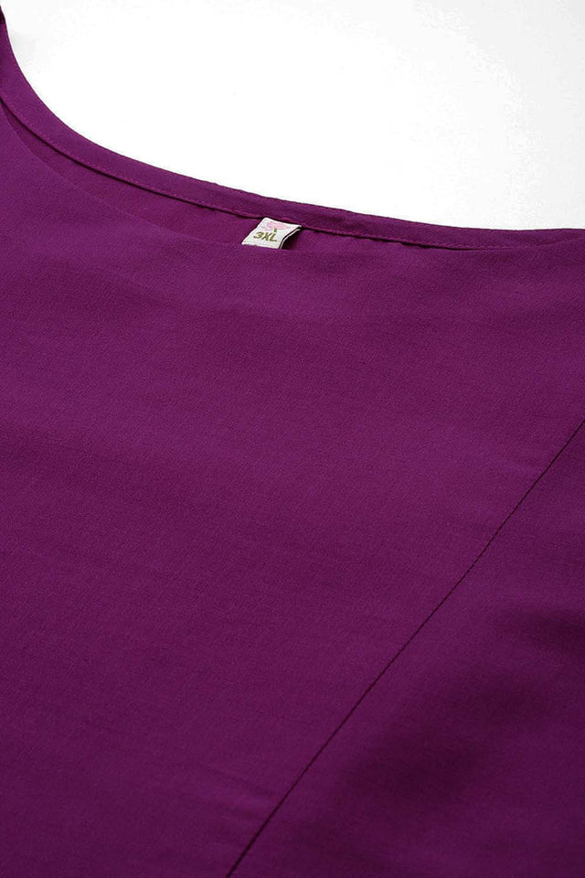 Violet Solid Art Silk Kurti Palazzo Set (ACZ6372)
