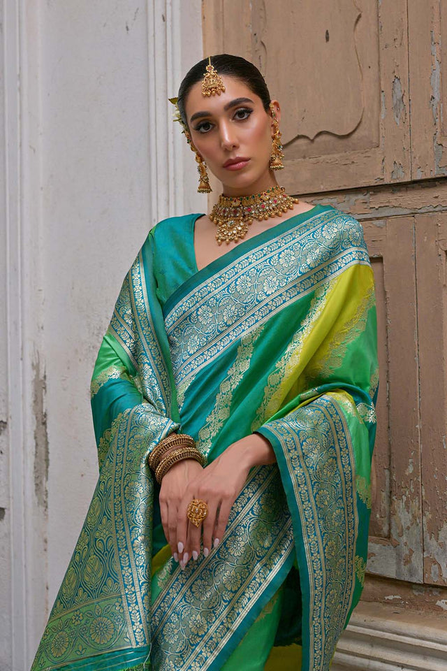 Green Woven Silk Saree