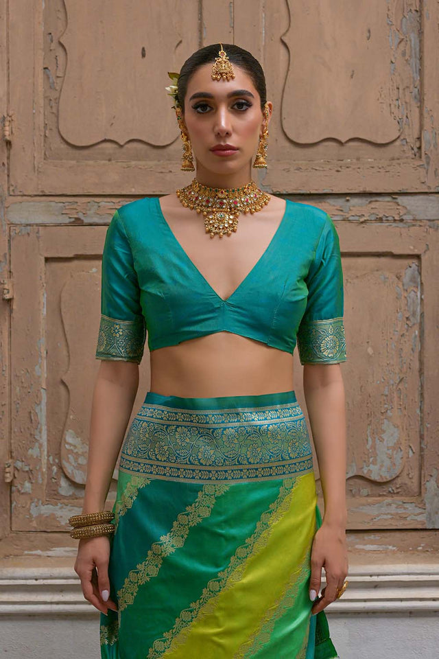 Green Woven Silk Saree