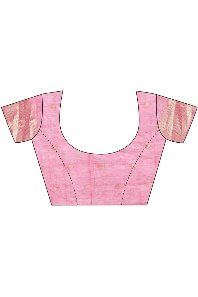 Purple Jacquard Woven Linen Cotton Saree