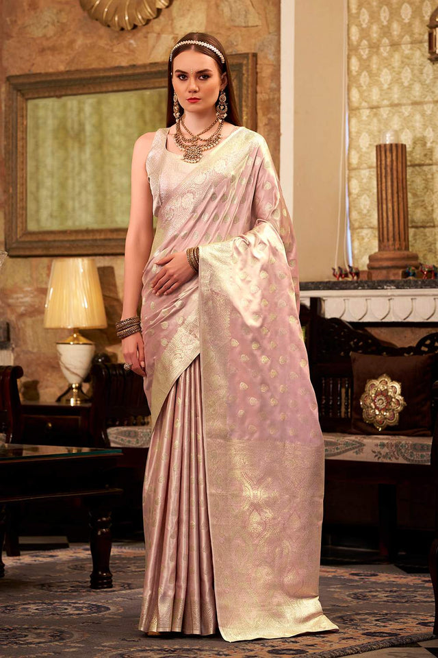 Pink Woven Silk Saree (ACZ8024)