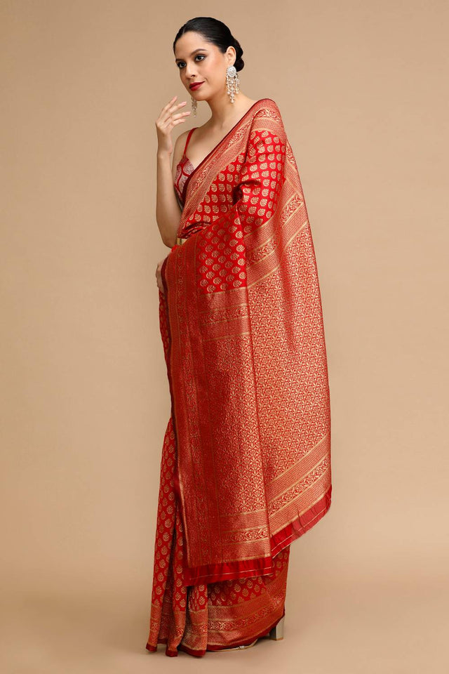 Red Woven Silk Saree