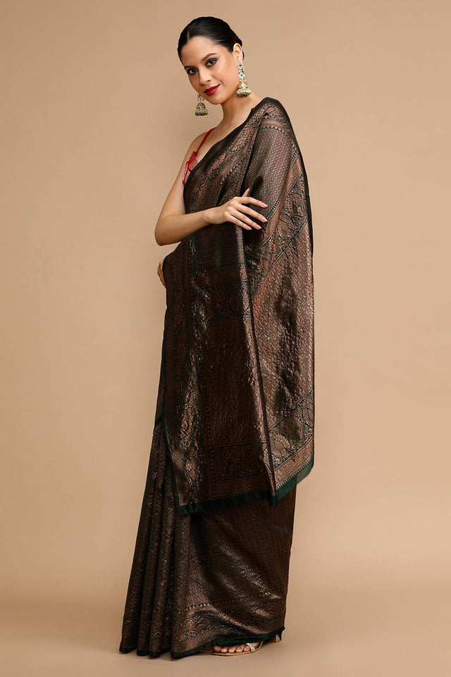 Black Woven Silk Saree
