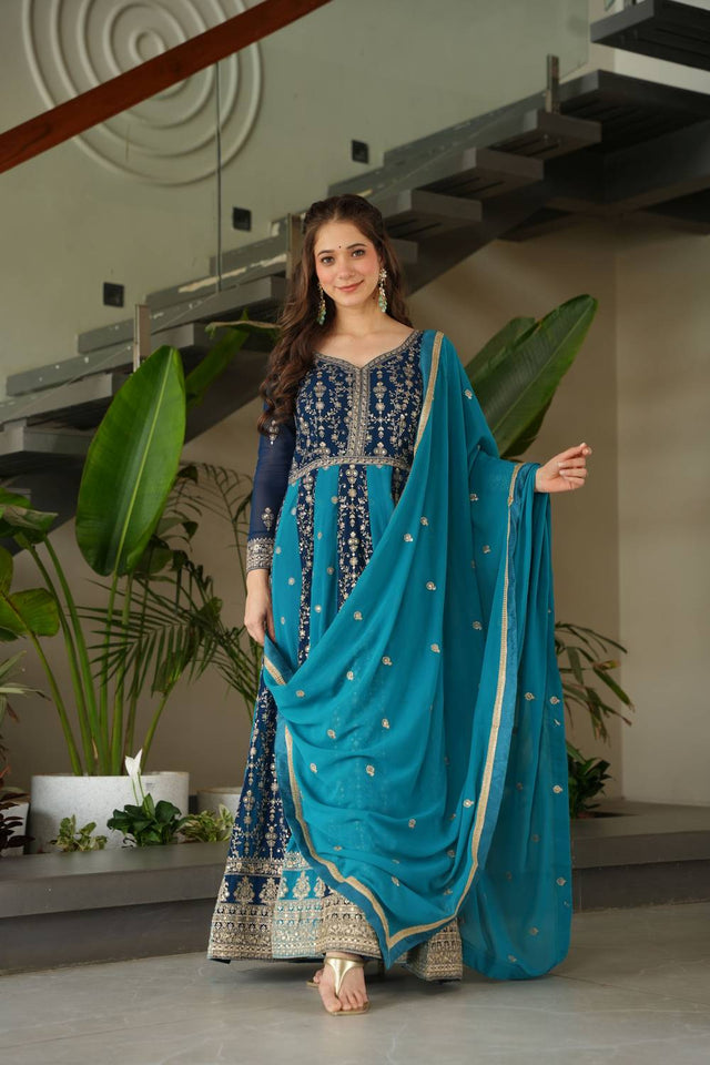 Rama Embroidered Georgette Gown