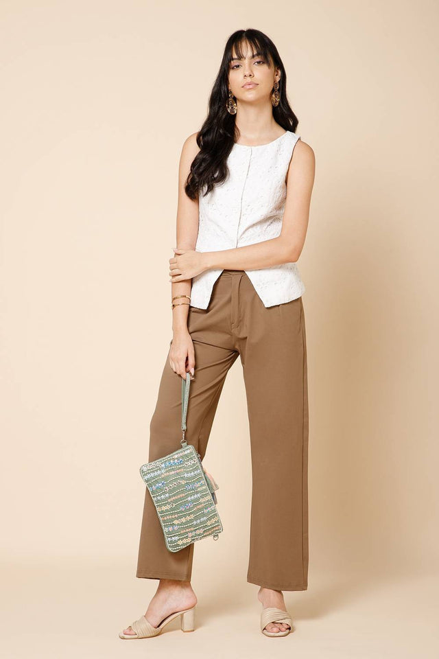 Multi Color Sequined Canvas Sling Bag