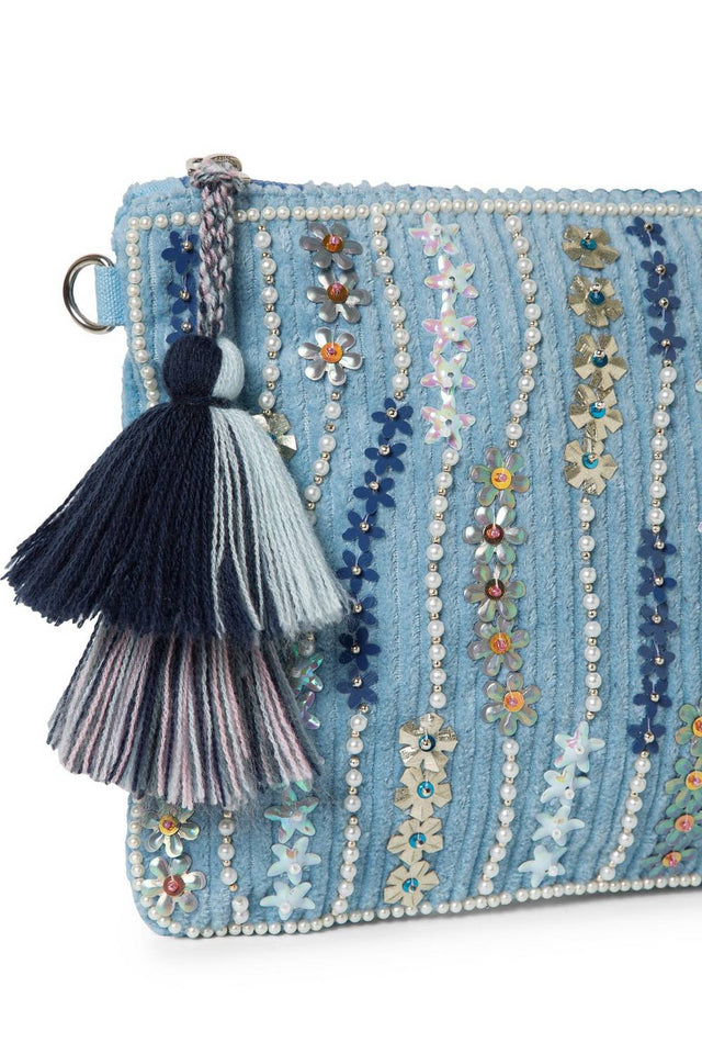 Multi Color Sequined Canvas Sling Bag