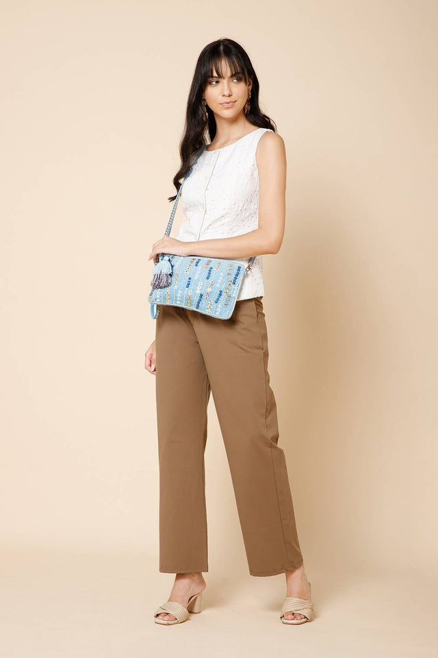 Multi Color Sequined Canvas Sling Bag