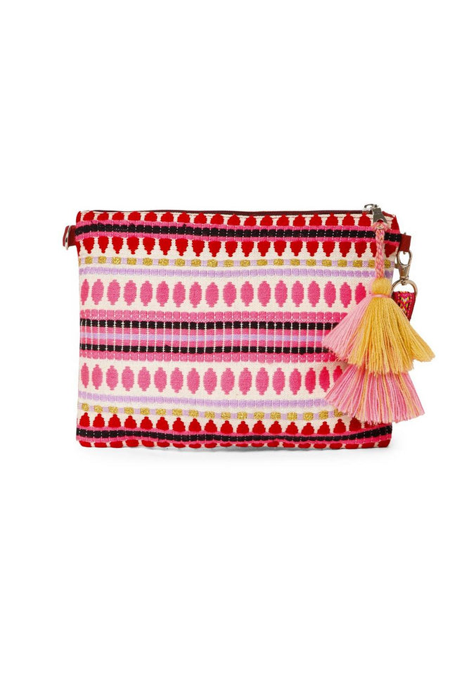 Multi Color Embroidered Jacquard Sling Bag