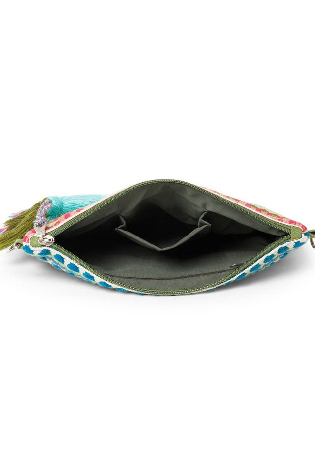 Multi Color Embroidered Jacquard Sling Bag