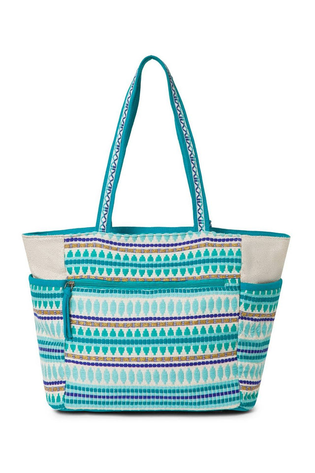 Multi Color Embroidered Jacquard Tote Bag