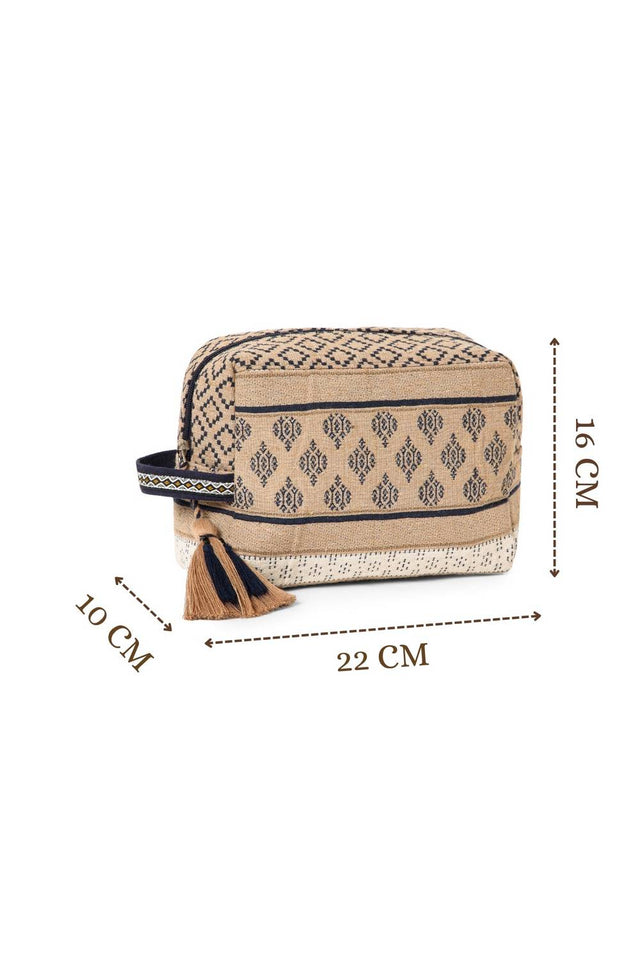 Multi Color Jacquard Canvas Clutch