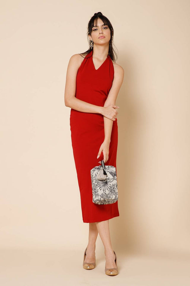 Multi Color Jacquard Canvas Clutch