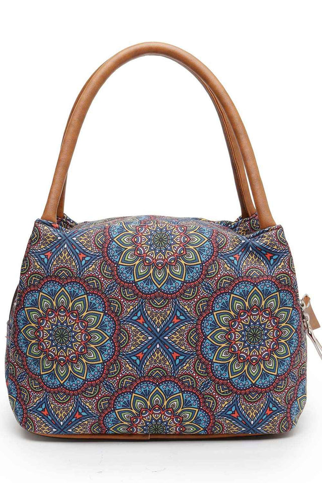 Tribal Multi And Tan Mandala Cotton Jacquard Hand Bag