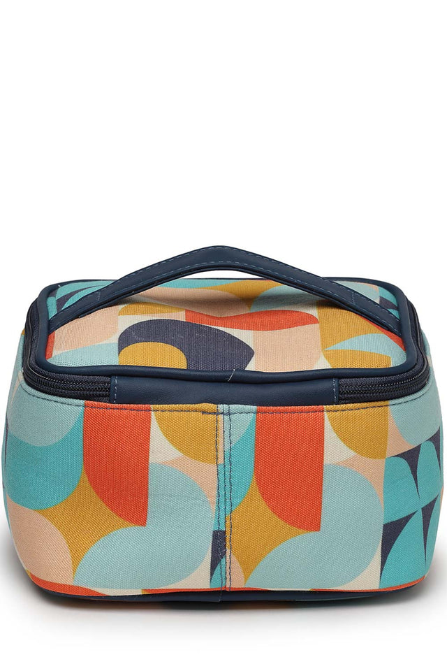 Navy Abstract Print Polycotton Hand Bag