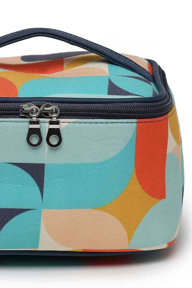 Navy Abstract Print Polycotton Hand Bag