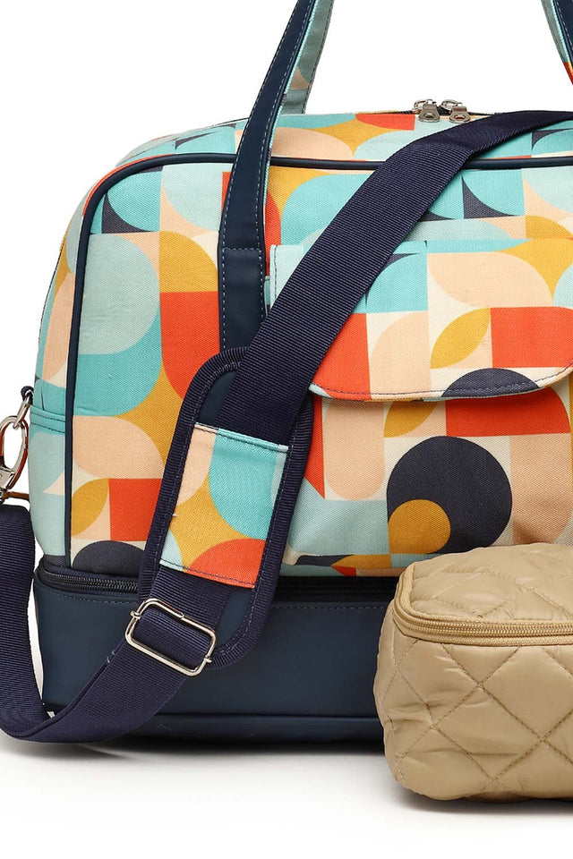 Multi-Color Printed Canvas Hand Bag