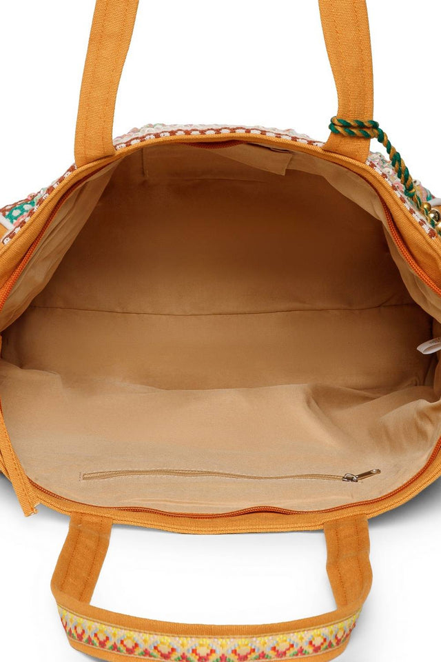 Multi Color Sequined Canvas Tote Bag