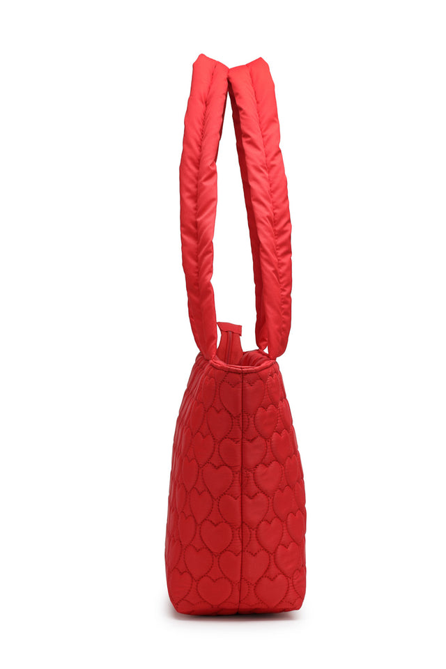 Red Heart Quilted Polyester Hand Bag