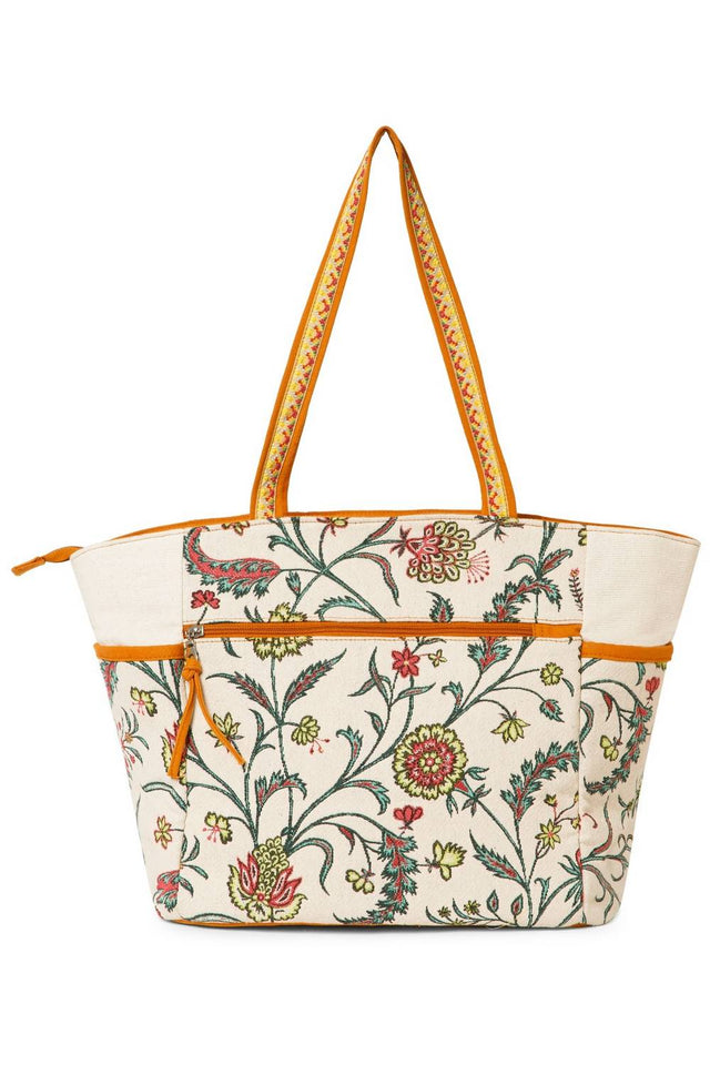 Multi Color Embroidered Canvas Tote Bag