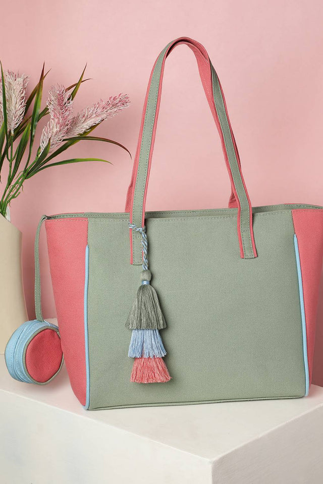 Multi Color Solid Cotton Tote Bag