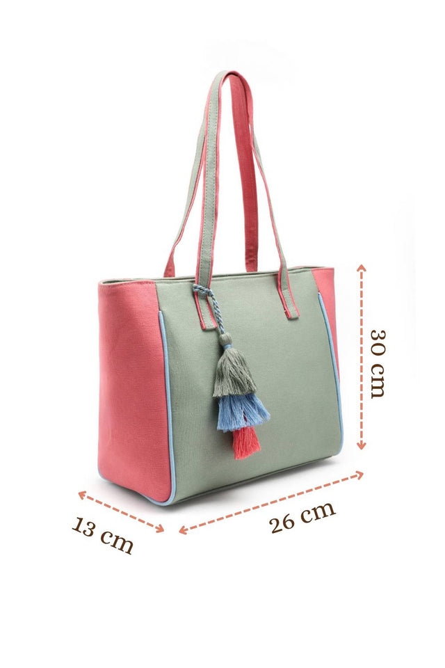 Multi Color Solid Cotton Tote Bag