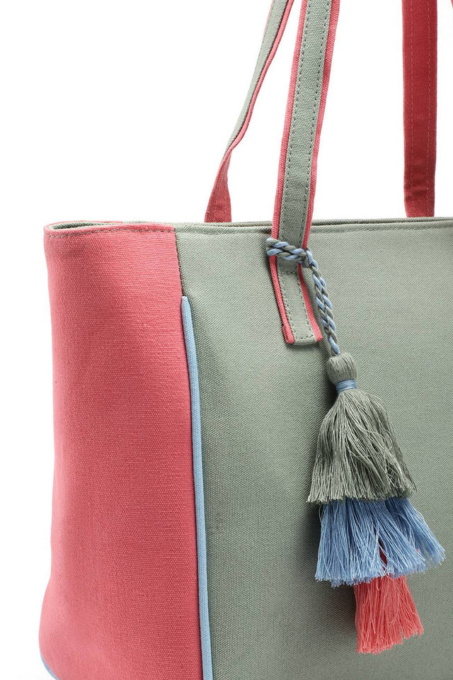 Multi Color Solid Cotton Tote Bag