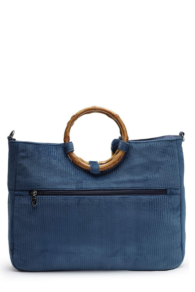 White Floral Embroidered Cotton Hand Bag