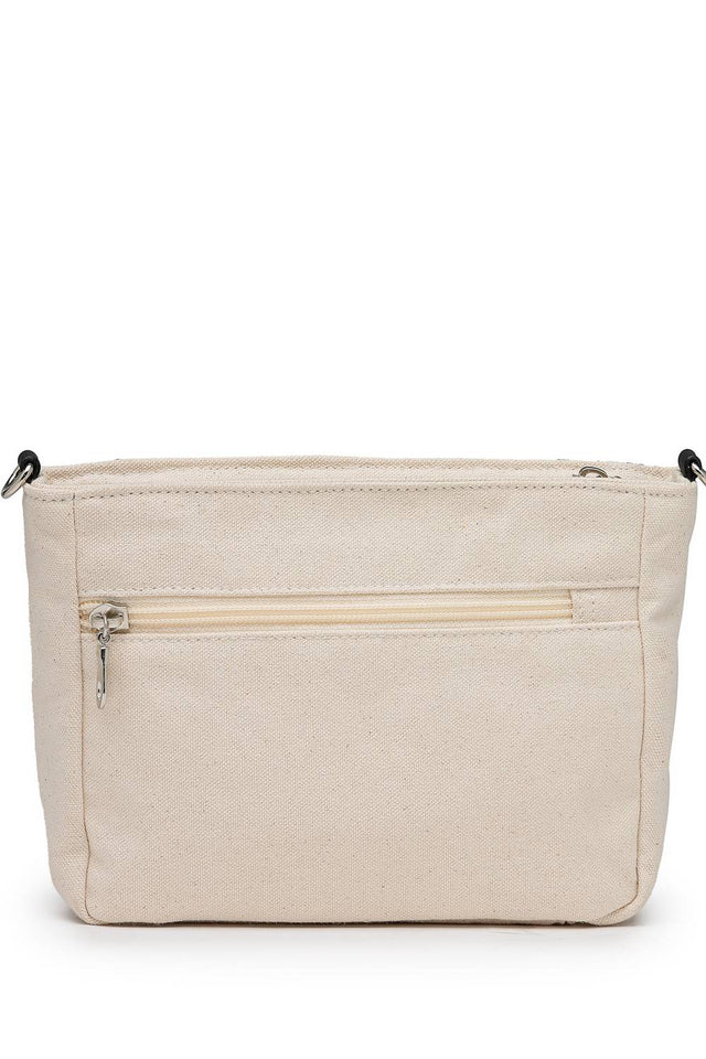 Black Woven Stripe Pattern Cotton Sling Bag (ADB5342A)