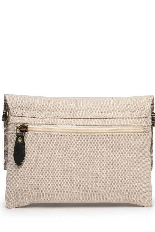 Off White Solid Cotton Sling Bag (ADB5343A)