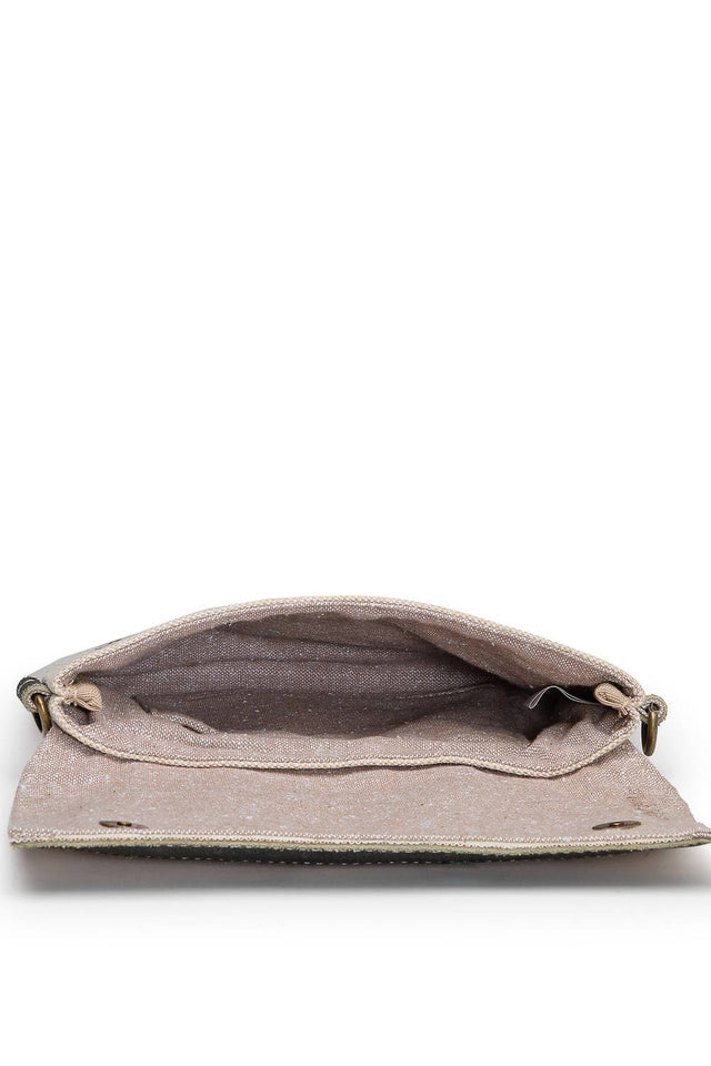 Off White Solid Cotton Sling Bag (ADB5343A)