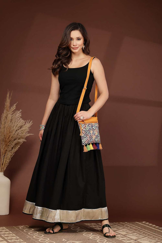 Mustard Jacquard Acrylic Jacquard Sling Bag