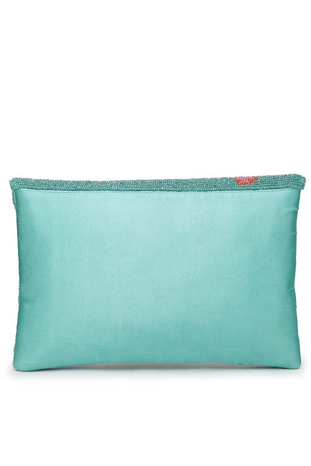 Turquoise Beads Satin Sling Bag (ADBT1050A)