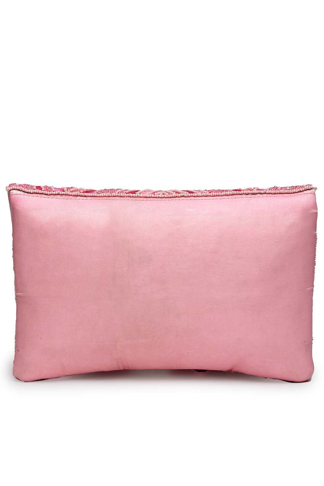 Pink Beads Satin Sling Bag