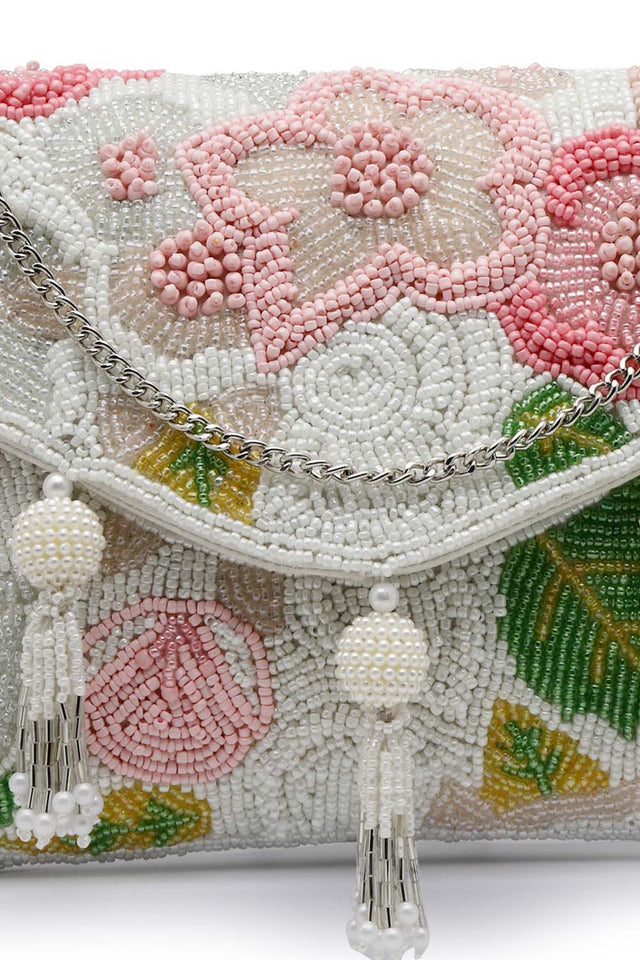 Multi-Color Beads Cotton Sling Bag