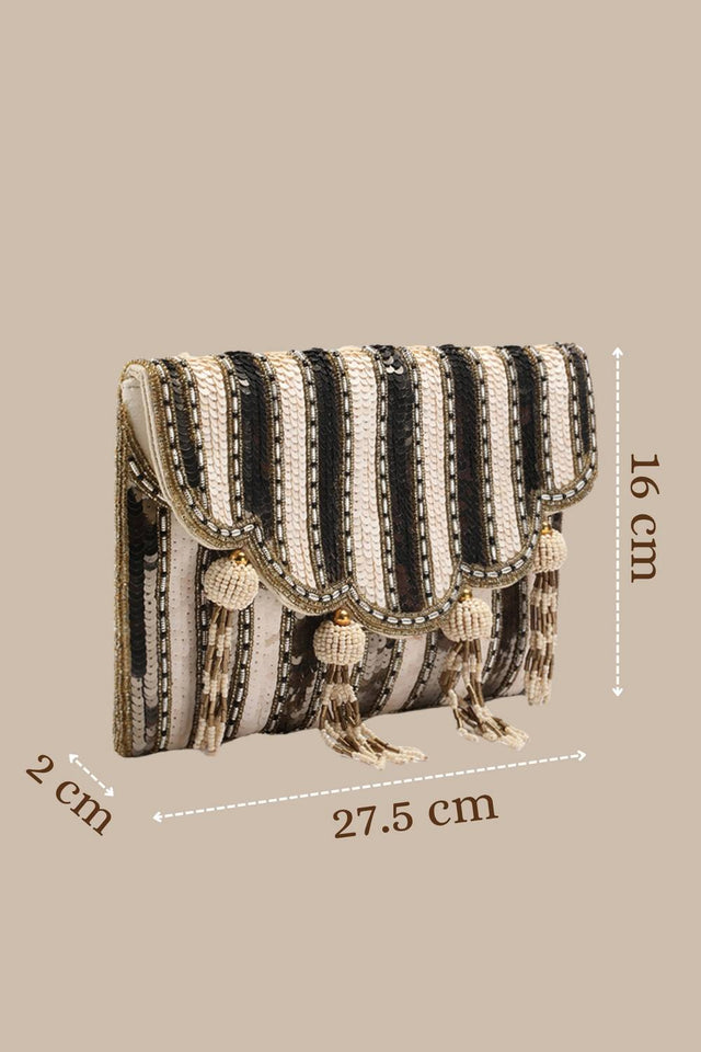 Gold Sequined Silk Sling Bag