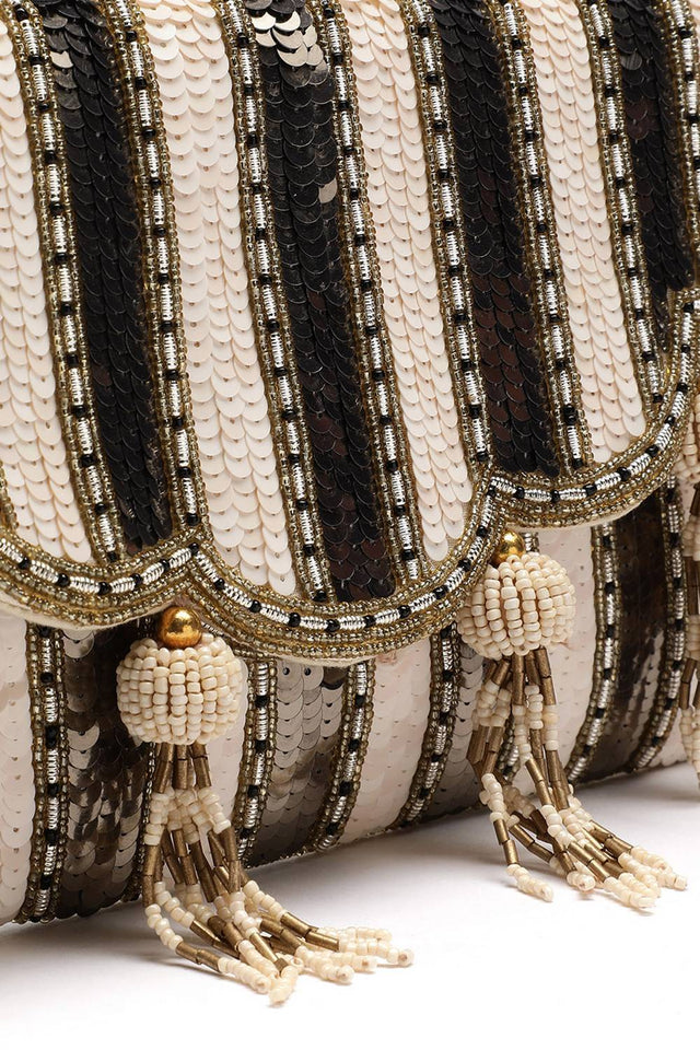 Gold Sequined Silk Sling Bag