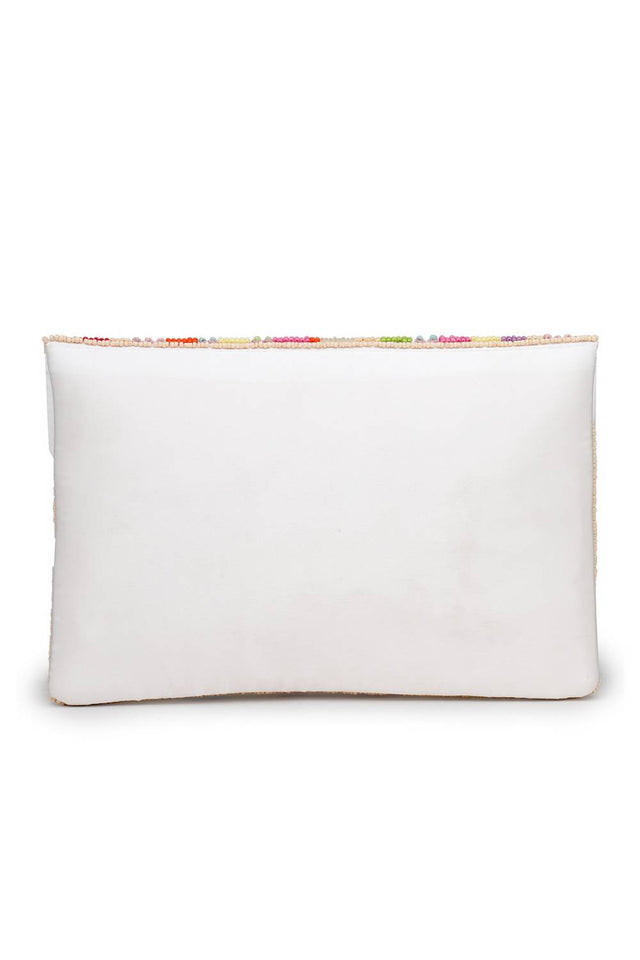 Multi Color Striped Embellished Satin Sling Bag (ADBT1065A)
