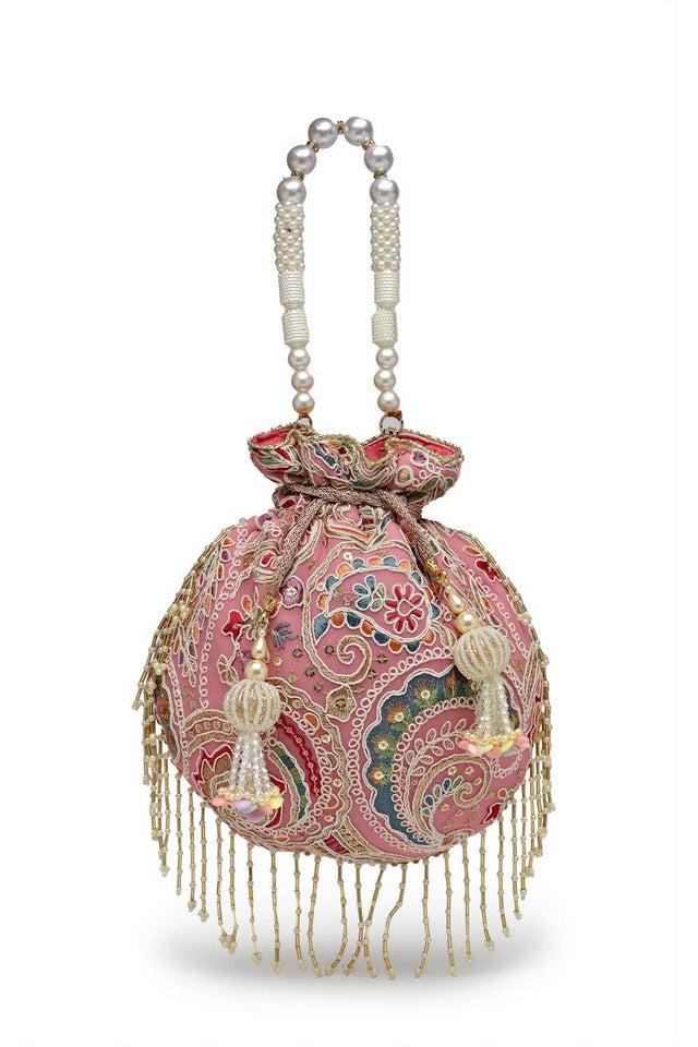 Lavender Embroidered Georgette Potli