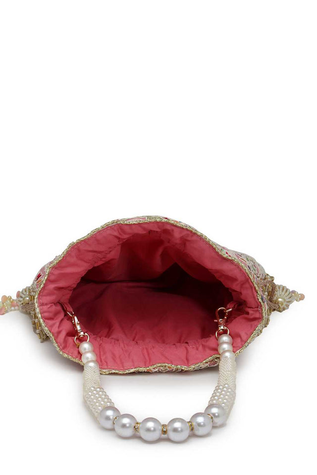 Lavender Embroidered Georgette Potli