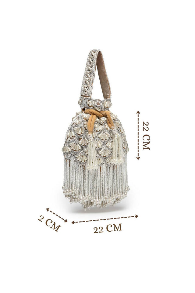 Multi Color Beads Embossed Velvet Potli