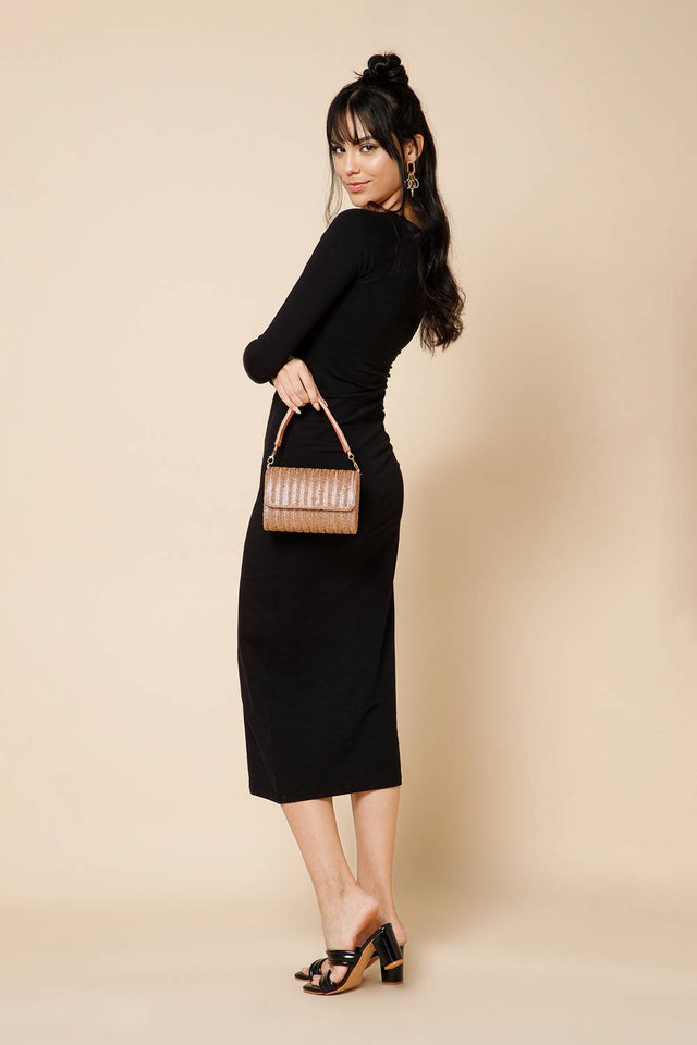 Multi Color Beads Embossed Faux Silk Clutch