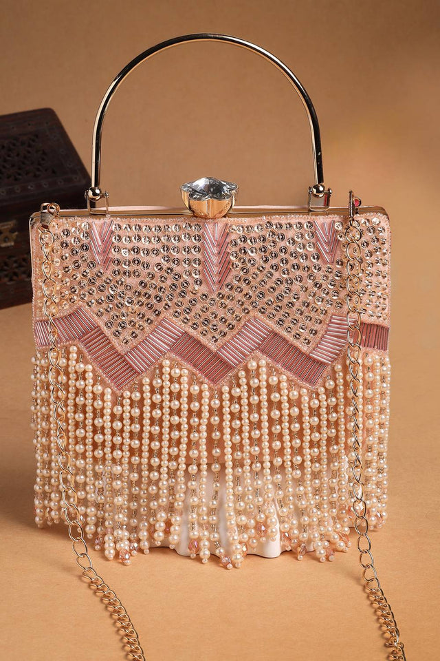 Multi Color Embellished Velvet Clutch