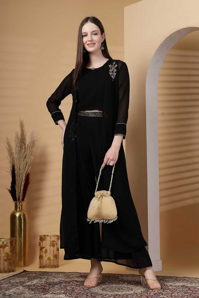 Gold Embellished Faux Silk Potli