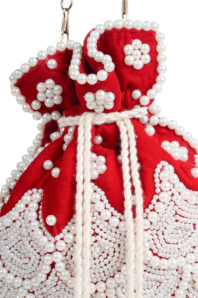 Multi Color Embroidered Velvet Potli