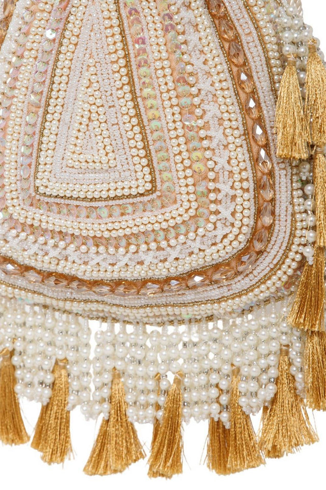 Multi Color Beads Embossed Velvet Potli